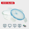 pp lid and silicone seal borosilicate pyrex glass food container